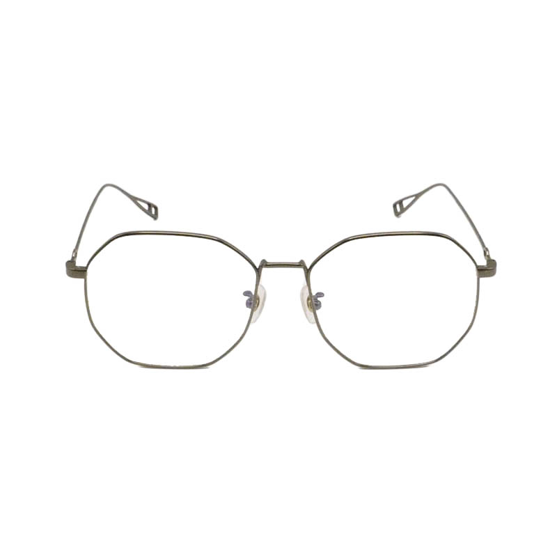 How do gold-rimmed glasses enhance the wearer's elegance and overall sophistication through their metallic sheen?